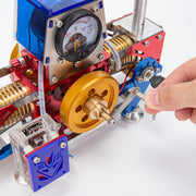 Horizontal Opposed Double-Cylinder Flame-Licker Suction Fire Vacuum Stirling Engine Power Generator Model Set