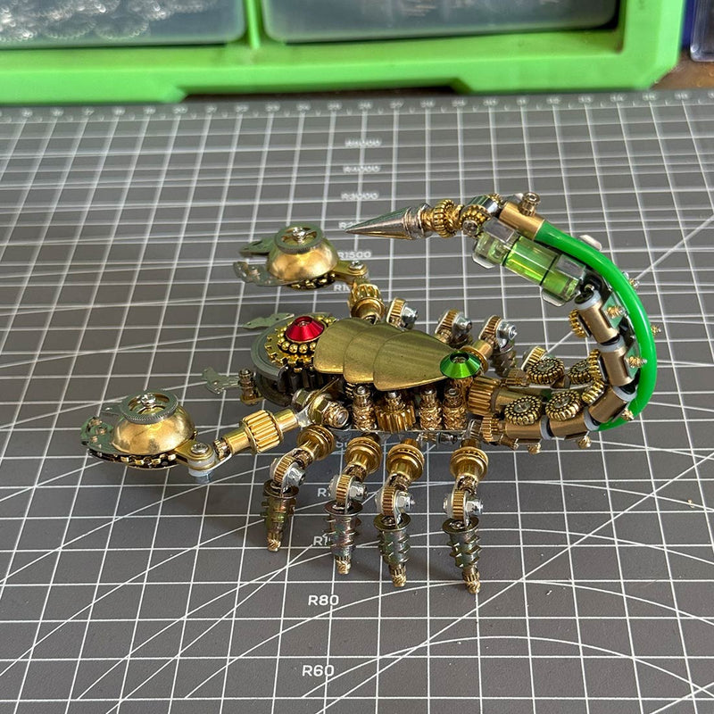 3d steampunk metal mechanical war scorpion model kit - 450pcs+