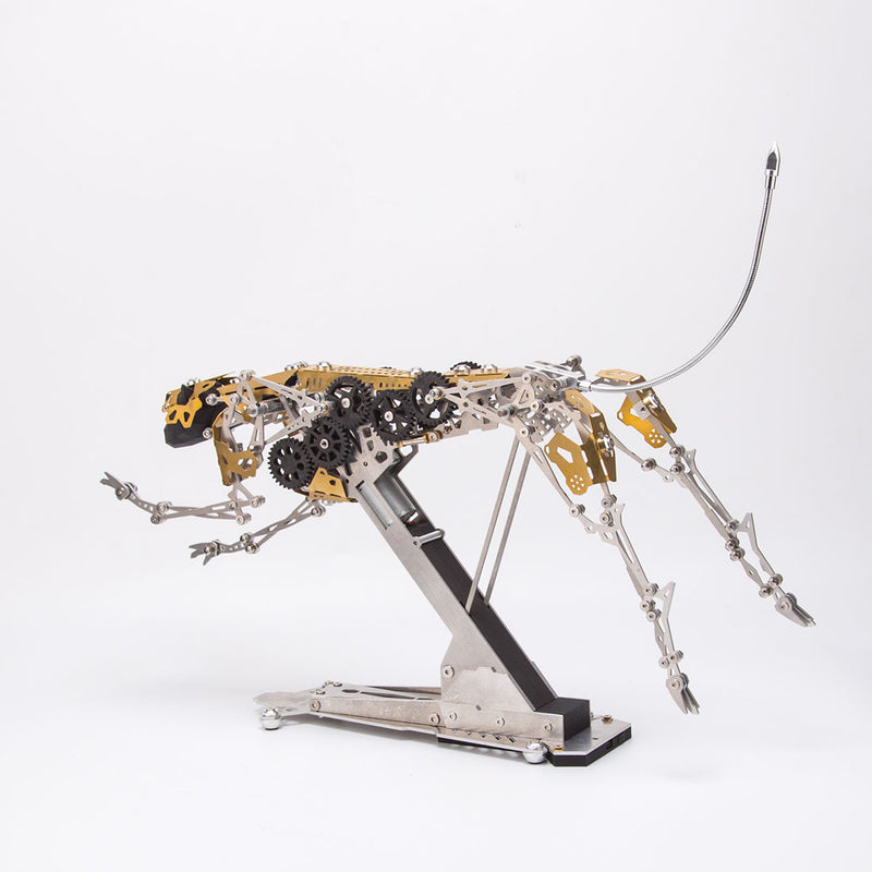 3d metal mechanical burning leopard assembly model kit