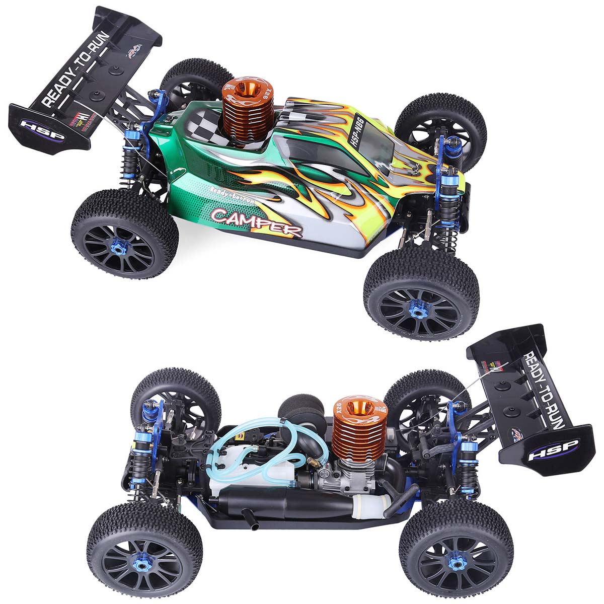 hsp 94970 1/8 scale 2.4g 4wd rc off-road car model with fc.26cxp nitro engine