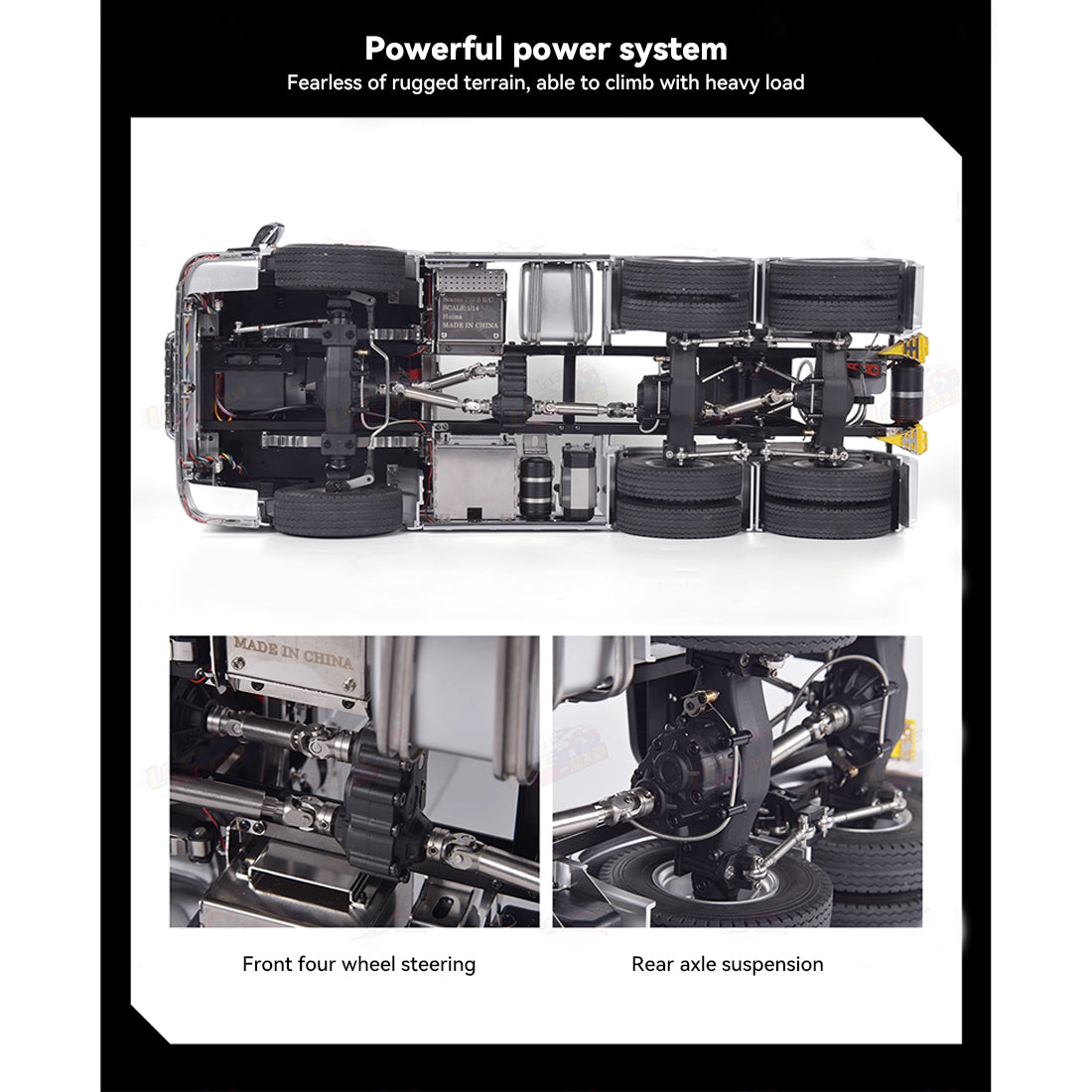 1/14 scale 2.4g 6x6 all wheel drive full-proportional rc tractor truck with 2-speed and realistic sound and lights gift for boys