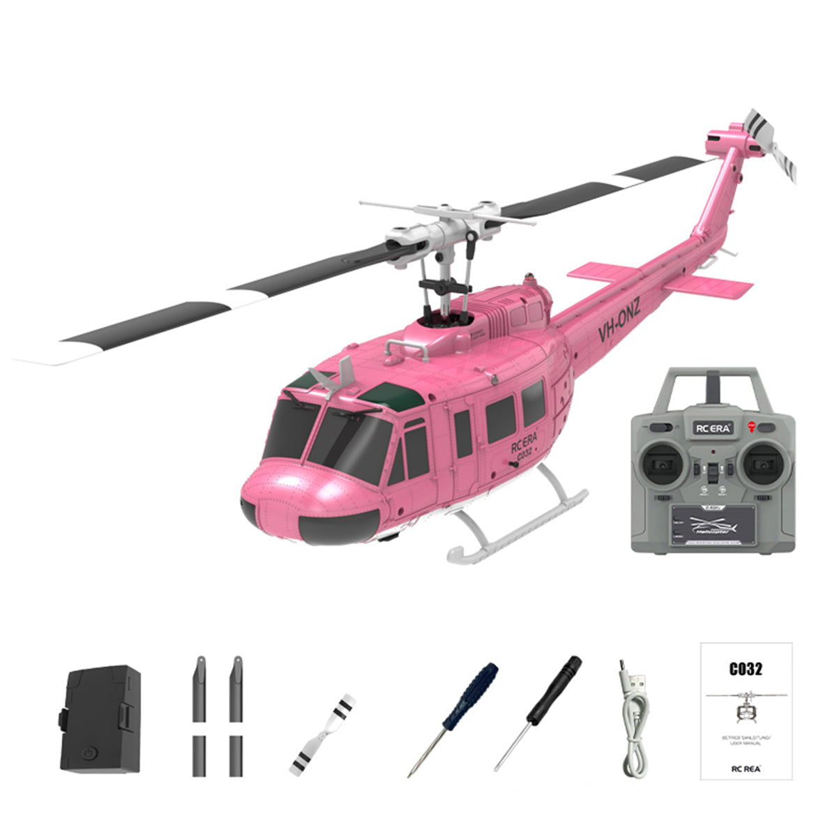 c032 1/48 scale uh-1 huey 2.4g 6ch flybarless rc hlicopter model