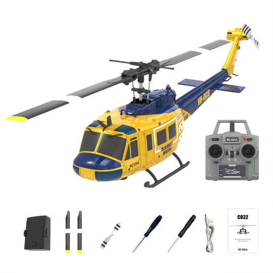 c032 1/48 scale uh-1 huey 2.4g 6ch flybarless rc hlicopter model
