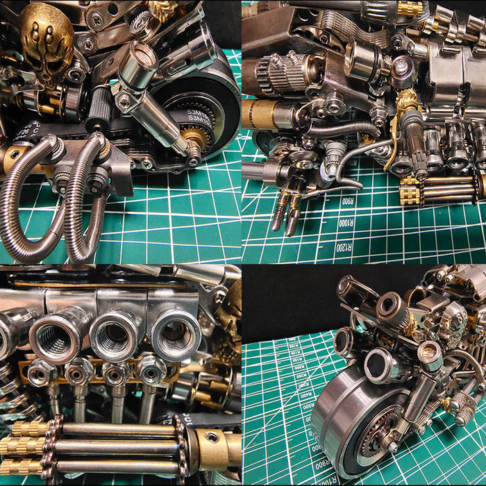 3D Mechanical Desperate Pursuit Motorcycle DIY Metal Assembly Model Creative Ornament -900+PCS