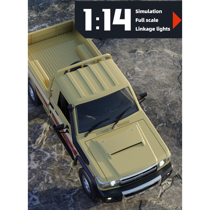1/14 scale 2.4g full-proportional rc pickup truck with independent suspension and adjustable gear settings