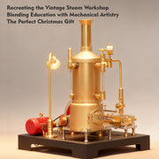 retrol se-03 working stationary mill steam engine model kit with boiler, generator and lamp stand 