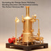 retrol se-03 working stationary mill steam engine model kit with boiler, generator and lamp stand 