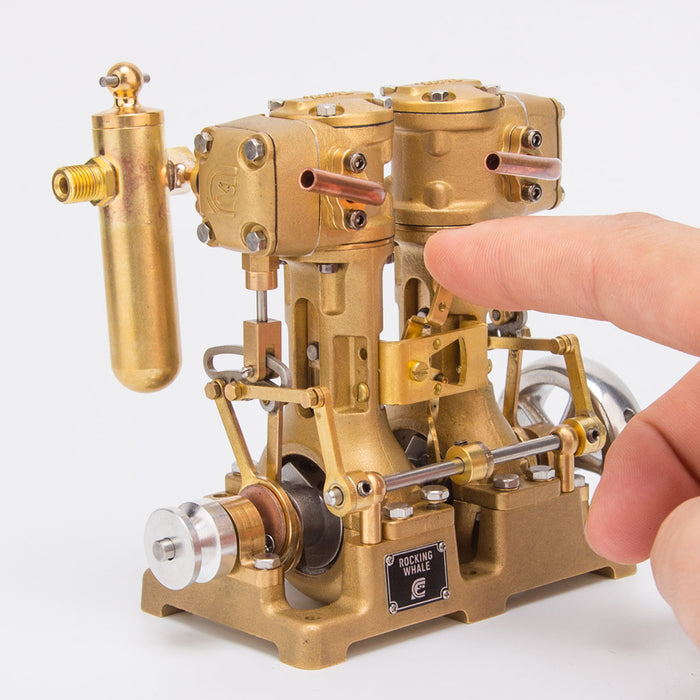 RW-L2 Retro Mini Inline Double Cylinder Steam Engine Model - EngineDIY