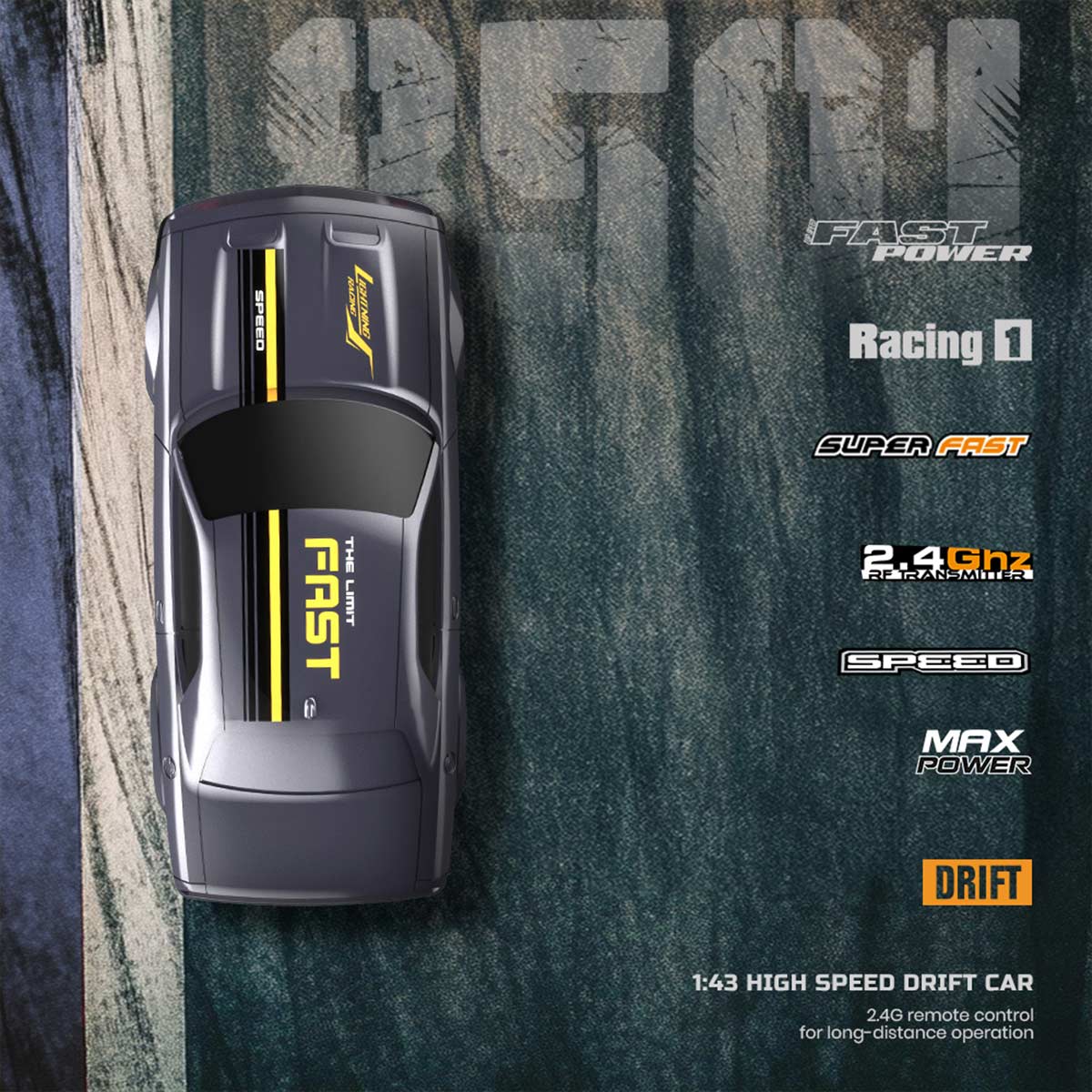 1/43 scale 2.4g full-proportional mini electric rc drift racing car model with led lights