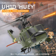 YU XIANG F07-V 1/34 Scale UH-1 Huey 2.4G 6CH Brushless Direct-Drive Flybarless RC Helicopter Model Mode 1/Mode 2 Switchable (RTF Version)