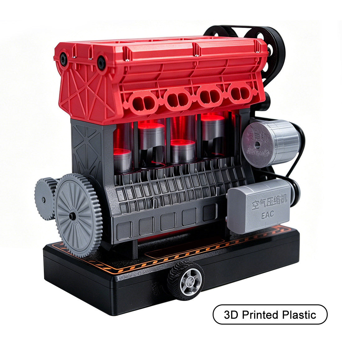 enjomor 3d printed inline four-cylinder engine model kit that works
