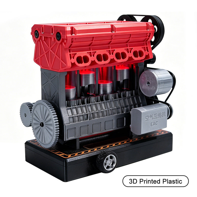 enjomor 3d printed inline four-cylinder engine model kit that works