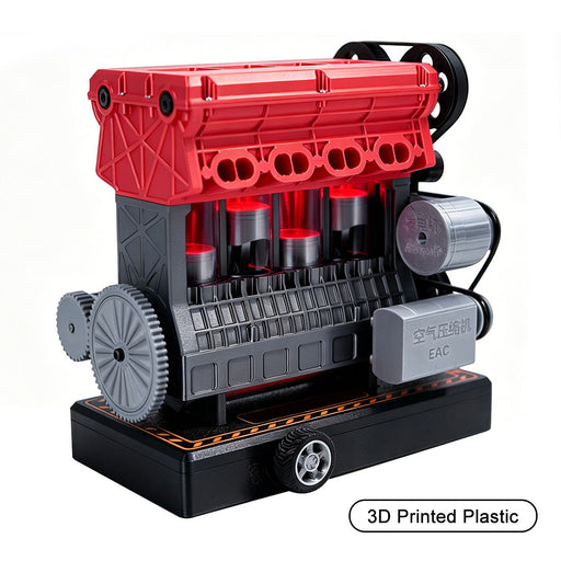 enjomor 3d printed inline four-cylinder engine model kit that works