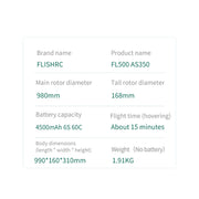 FLISHRC Eurocopter AS350 500-Class RC Helicopter 2.4G 6CH with L7 Flight Controller & 4-Mode GPS Positioning – RTF Version - EngineDIY