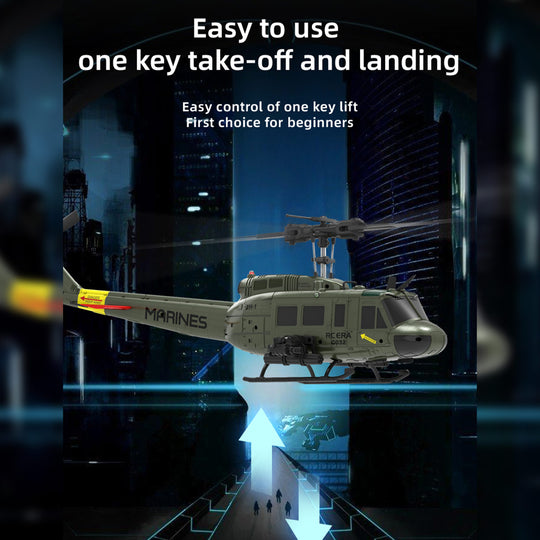 c032 1/48 scale uh-1 huey 2.4g 6ch flybarless rc hlicopter model
