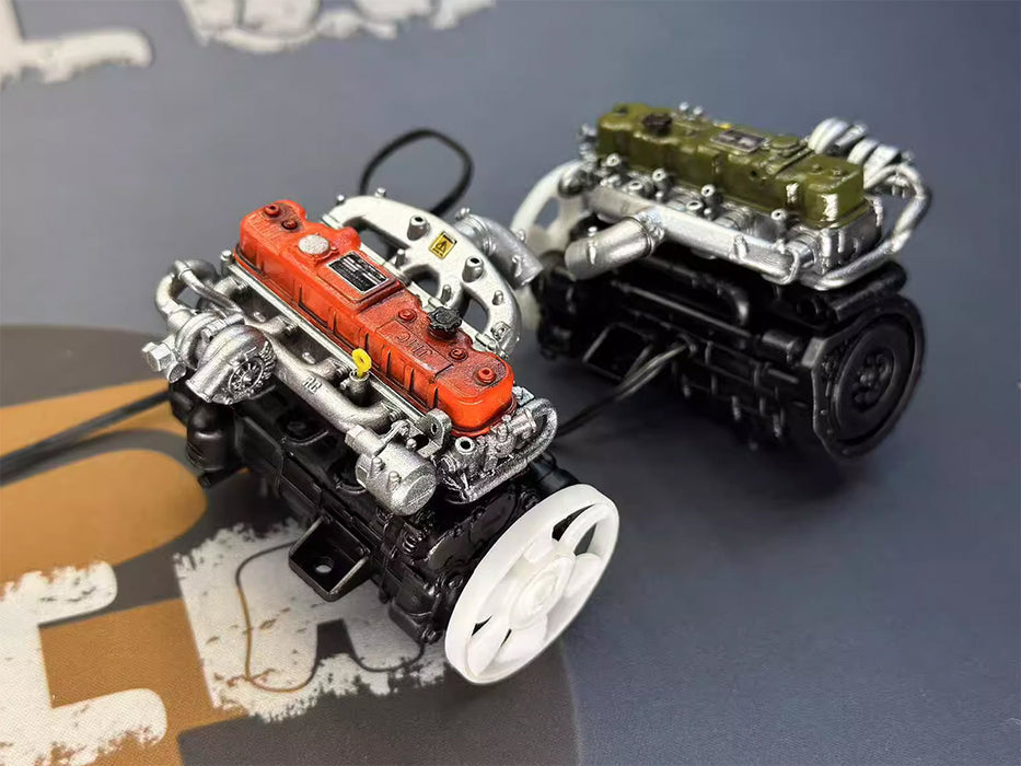 Rc Engine Machine 1/10 Scale Resin Inline Four-Cylinder Functional Vintage Diesel Engine ...