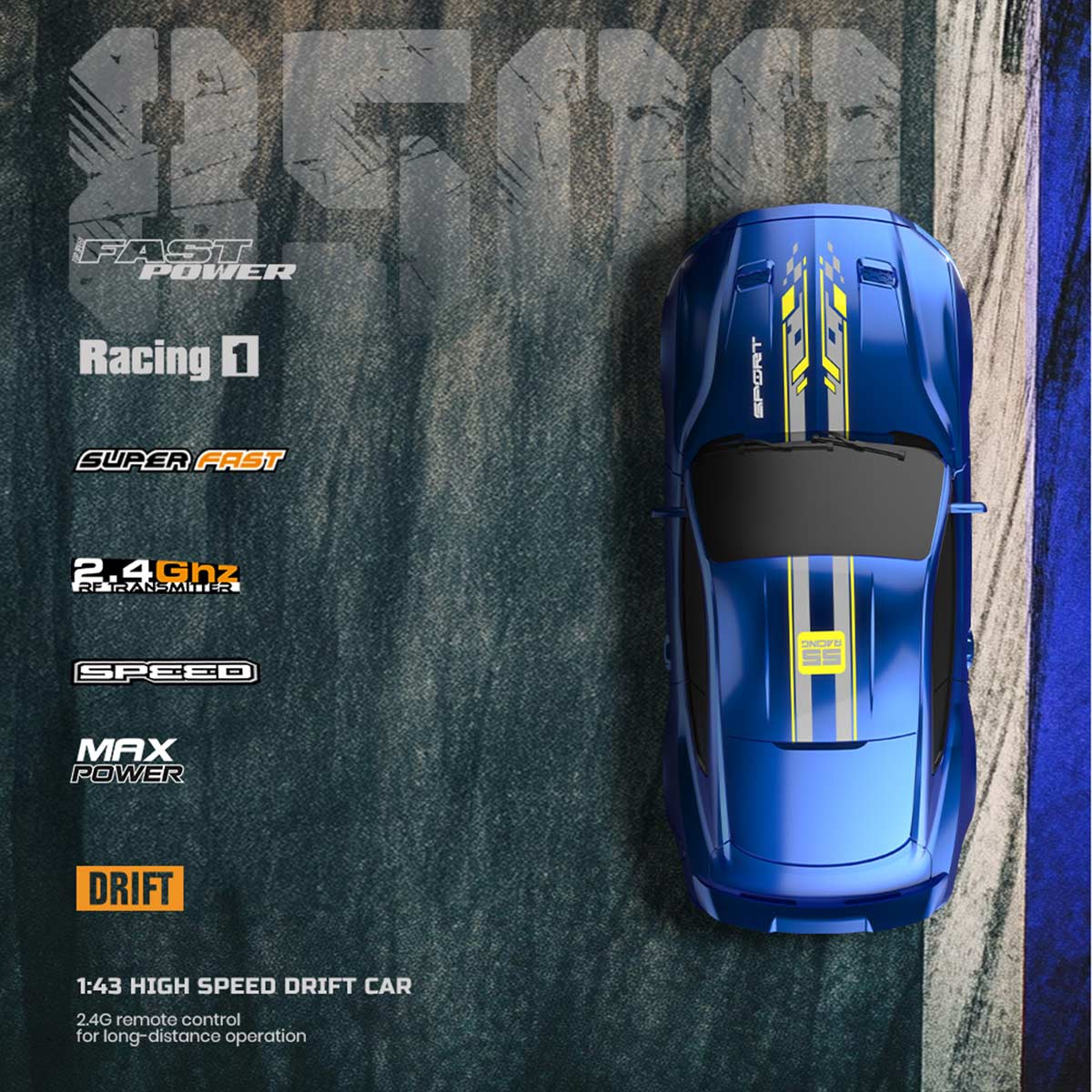 1/43 scale 2.4g full-proportional mini electric rc drift racing car model with led lights