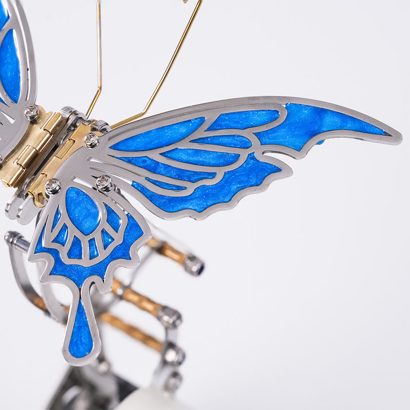 mechanical bionic butterfly 3d metal kinetic sculpture model for desktop display & collection (finished)