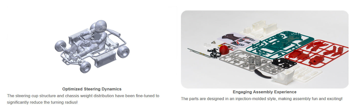 Kit de montage de mini kart télécommandé Retro Racer à l'échelle 1/32 2,4 G