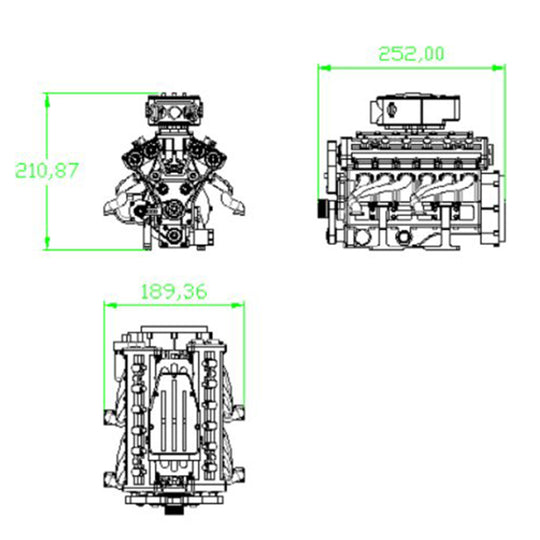 enjomor metal srew-type supercharger for enjomor gs-v12 engine model