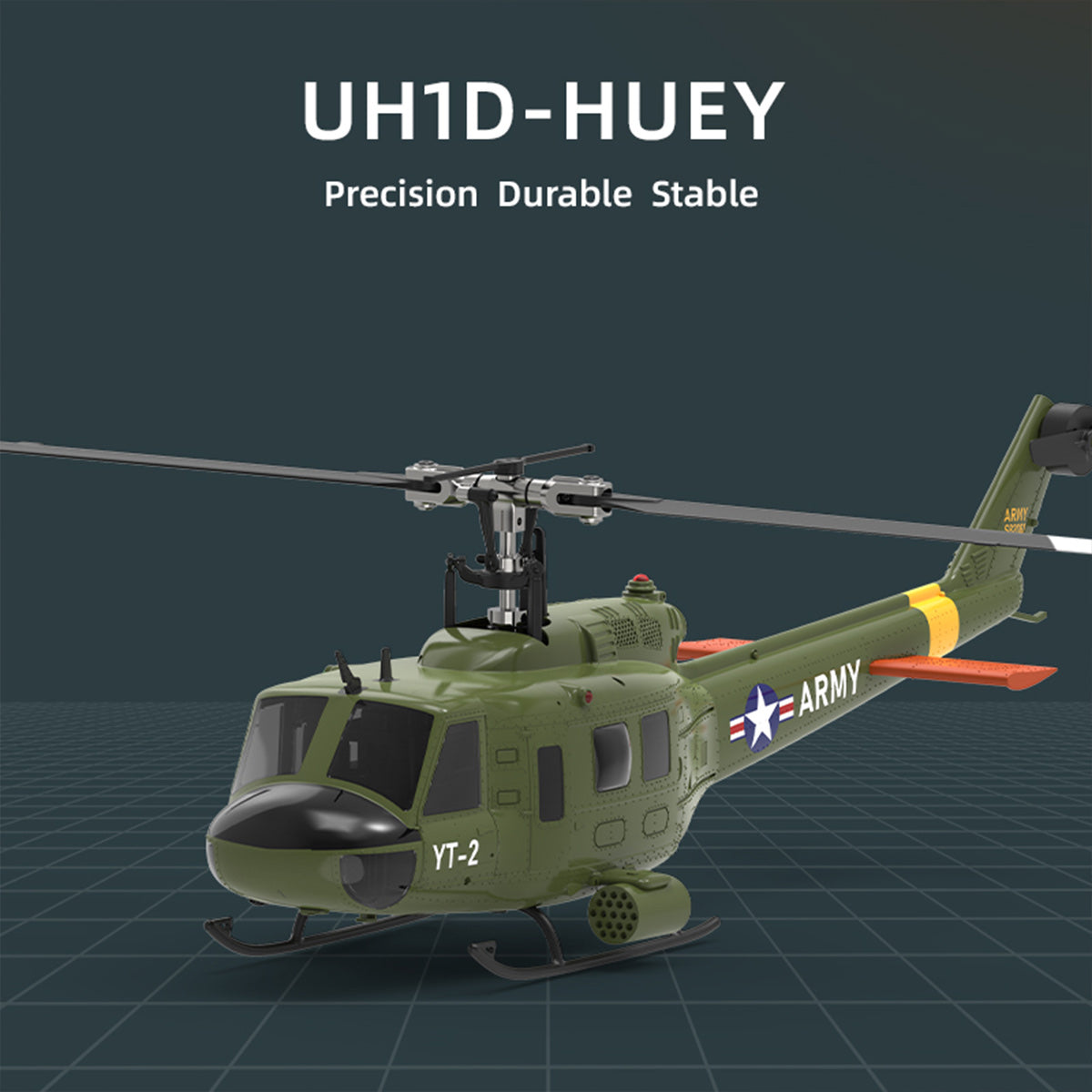 YU XIANG F07-V 1/34 Scale UH-1 Huey 2.4G 6CH Brushless Direct-Drive Flybarless RC Helicopter Model Mode 1/Mode 2 Switchable (RTF Version)