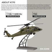 WL K170 Black Hawk UH-60L 170 Size 2.4G 4CH Flybarless RC Helicopter with Adjustable Left and right Hand Throttle (RTF Version)
