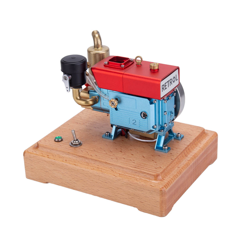 RETROL 1/8 2.6cc Mini Single-Cylinder Four-Stroke Gasoline Engine Model Upgraded Internal Combustion Engine Model - EngineDIY
