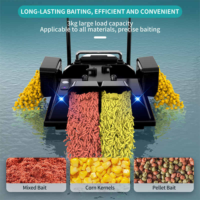 v803 rc bait boat - 4-compartment, dual antenna, 4 fishing zones, 200 waypoints