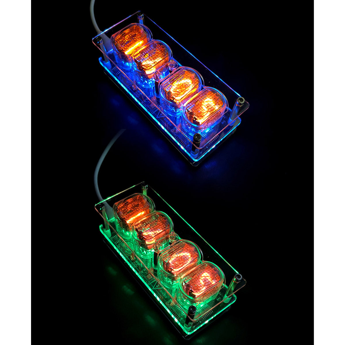 soviet cyberpunk in12 nixie tube clock - retro vintage desktop decor