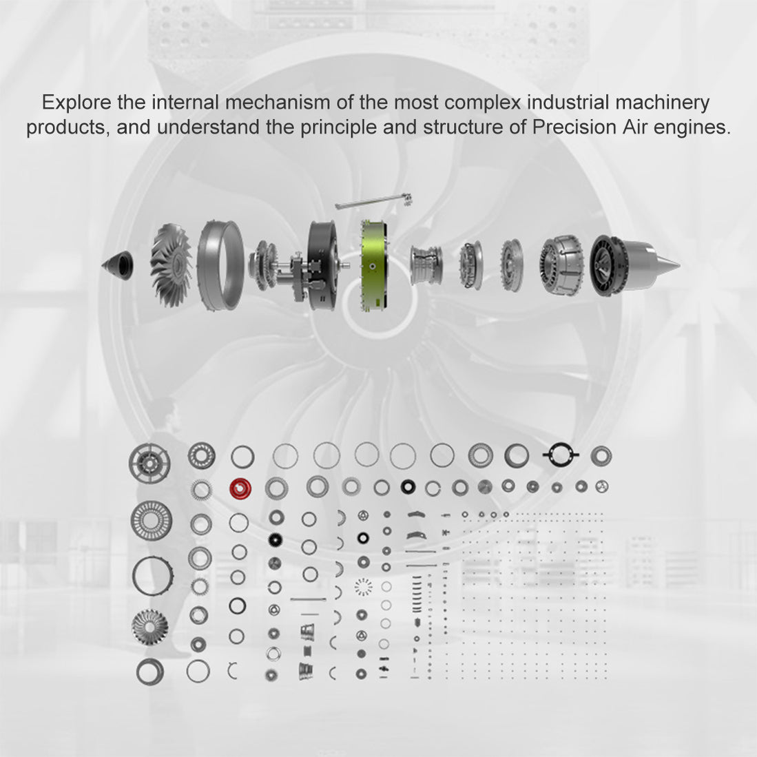 TECHING 1/10 Full Metal Working Turbofan Engine Model - Build Your Own ...