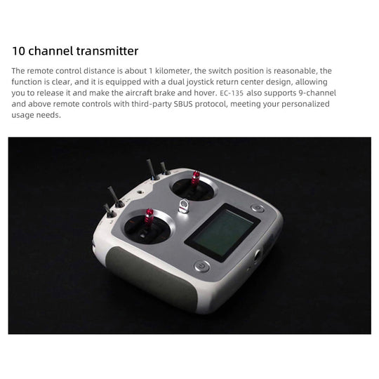 flywing ec135 470 class rc helicopter detachable propellers adac 6ch 2.4g with h1 flight controller & gps