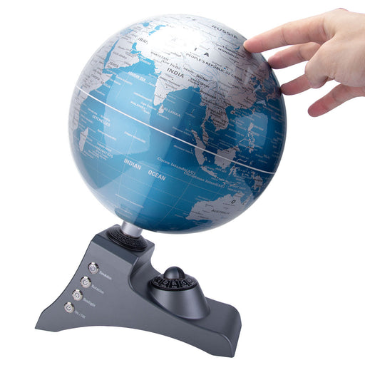 TECHING Illuminated Rotating World Globe Educational Desktop Globe Display Model Multifunctional Globe for Education Geography Decor
