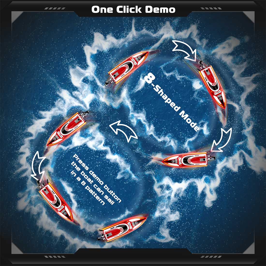 2.4ghz Remote Control Speedboat - 30km/H High-Speed Electric Racing Boat With Led Night Lights