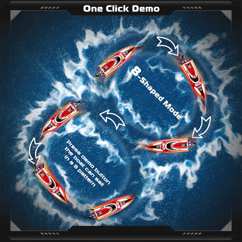 2.4ghz Remote Control Speedboat - 30km/H High-Speed Electric Racing Boat With Led Night Lights