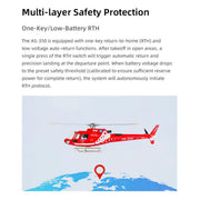 flywing as350 470 class 2.4g 6ch quik-release 3-rotor scale rc military helicopter model with ace flight controller, gps positioning & left/right-hand control (rtf version)