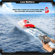 2.4ghz Remote Control Speedboat - 30km/H High-Speed Electric Racing Boat With Led Night Lights