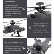 YU XIANG Apache GPS Helicopter F11-S AH64 1/32 Scale 2.4G 6CH RC Dual-Axis Co-Drive Flybarless 6G/3D Stunt
