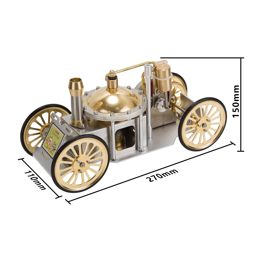 ENJOMOR Antique Metal Steam Car Model STEM Toy Christmas Gift | EngineDIY