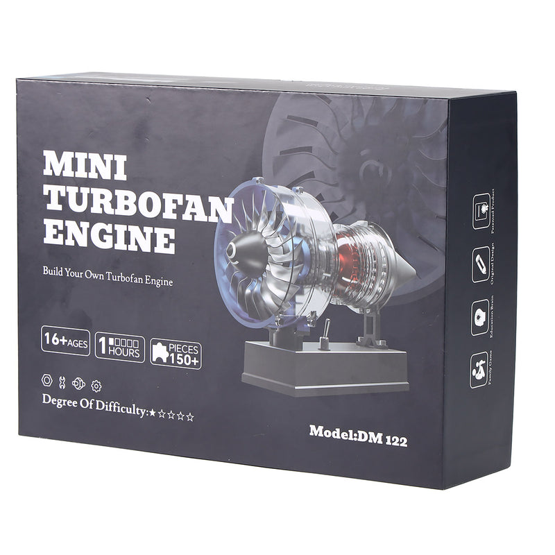 teching mini turbofan engine kit that works - diy metal electric jet engine with visible mechanics for stem education 
