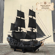 1/50 scale black pearl wooden pirate ship model kit
