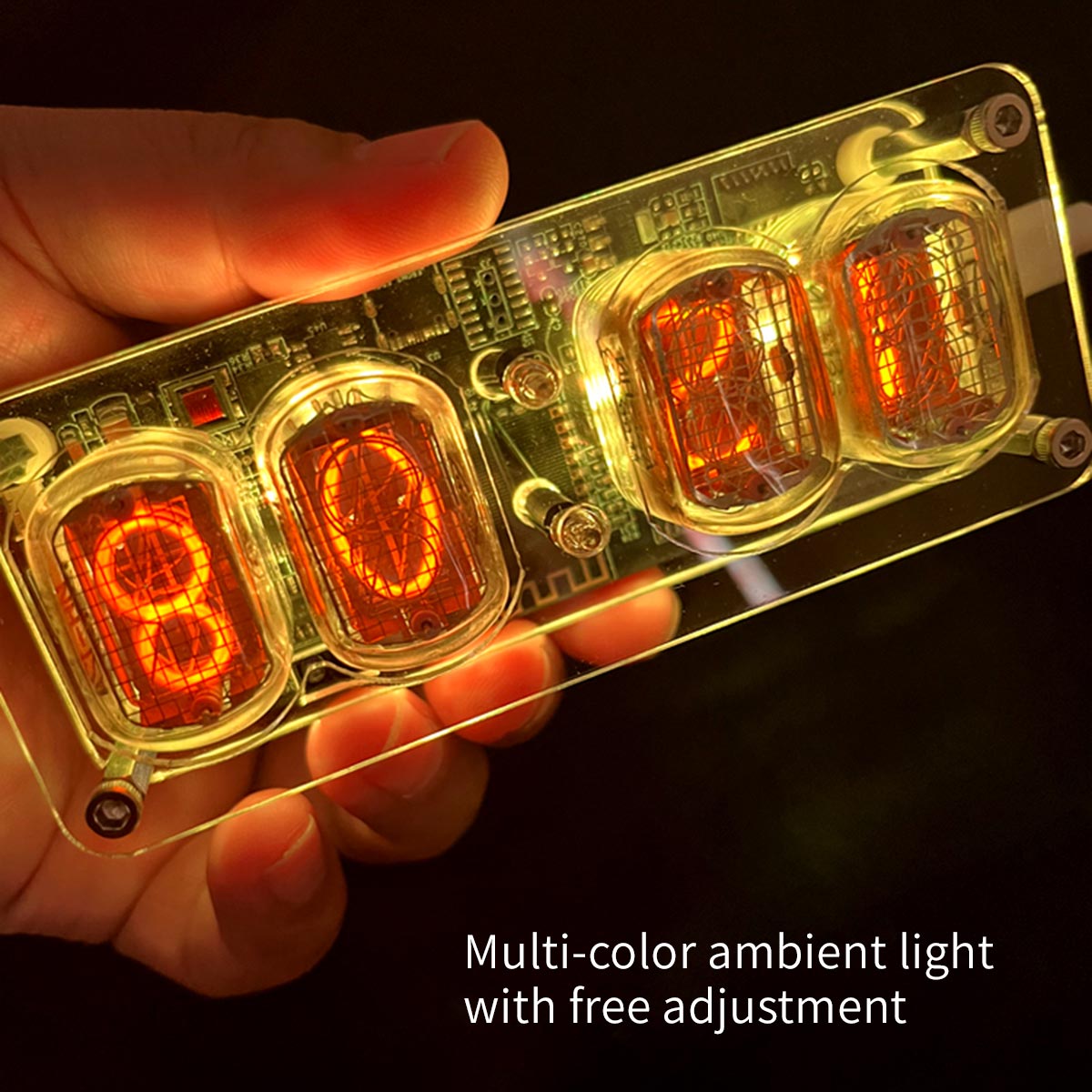 soviet cyberpunk in12 nixie tube clock - retro vintage desktop decor