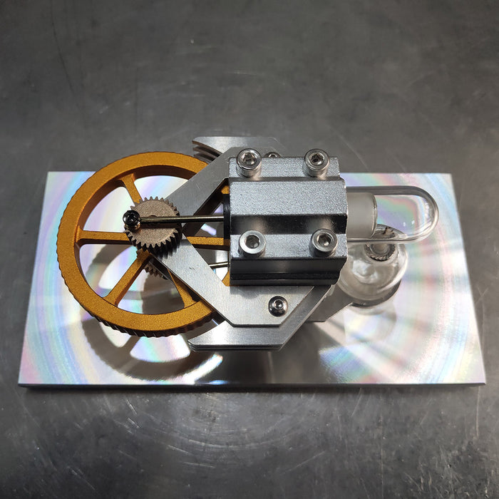 ENJOMOR Horizontal Flywheel Hot Air Stirling Engine High Speed External Combustion Engine Model STEM Toy for Enthusiasts