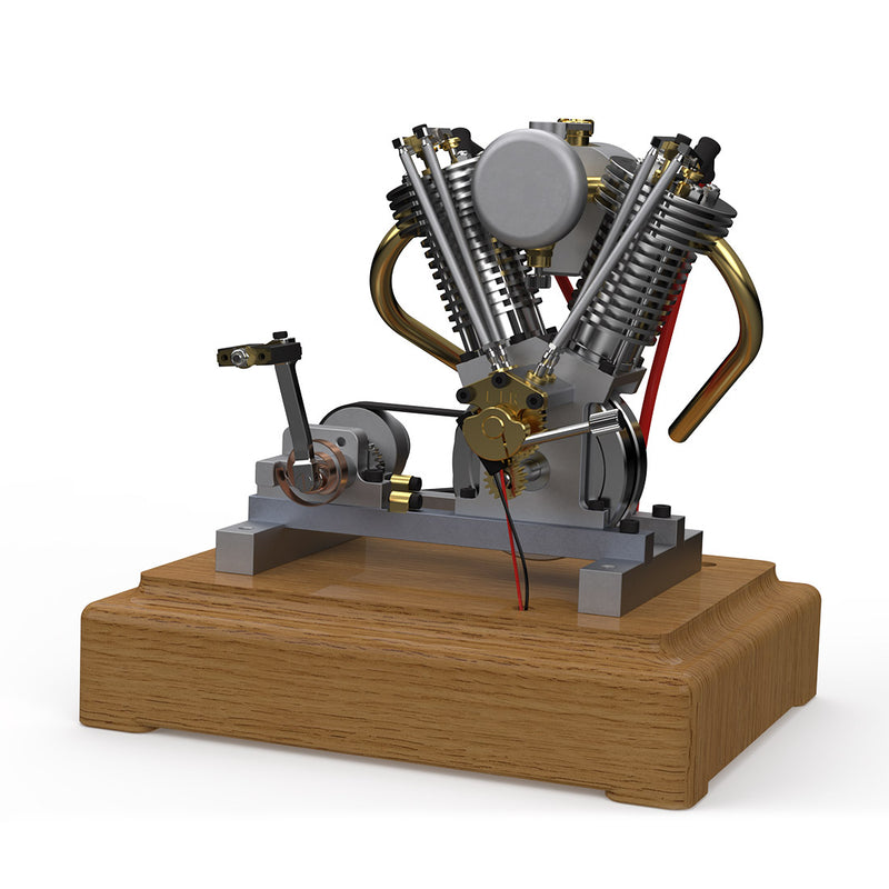 BrickCraftWorks Moteur de moto rétro qui fonctionne, Hoglet OHV V-Twin modèle de moteur à quatre temps pour adultes, expérience scientifique créative, jouet cadeau BrickCraftWorks Moteur de moto rétro qui fonctionne, Hoglet OHV V-Twin modèle de moteur à quatre temps pour adultes, expérience scientifique créative, jouet cadeau