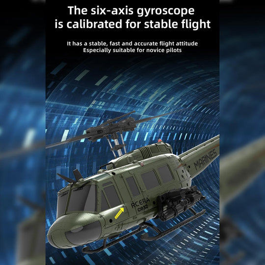 c032 1/48 scale uh-1 huey 2.4g 6ch flybarless rc hlicopter model