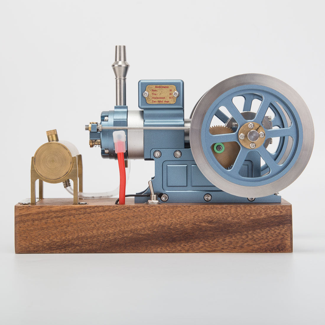 Hit and Miss Engine that Works - ENJOMOR 6cc Antique 4-Stroke Gas IC Engine Green Horizontal Stationary Engine with Ignition Device and Stand