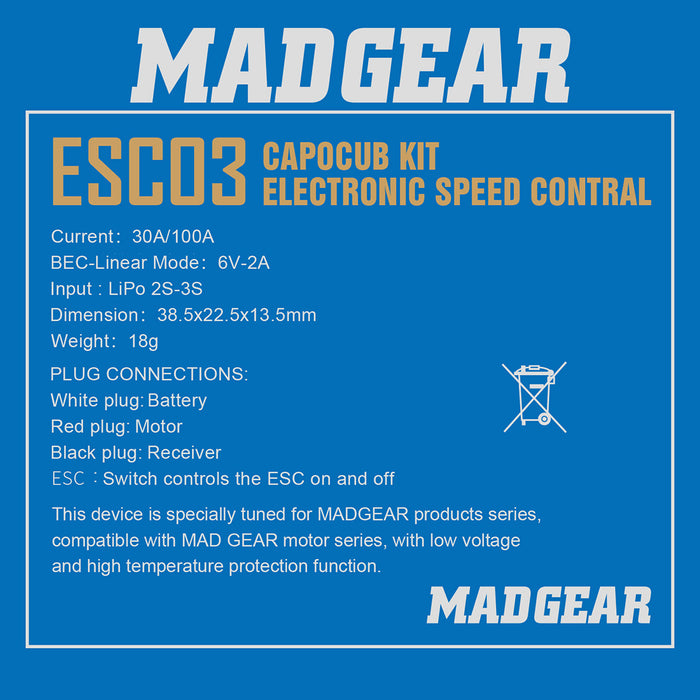 Motor ESC Kit CAPO CUB2 1:18 RC Car OP Upgrade