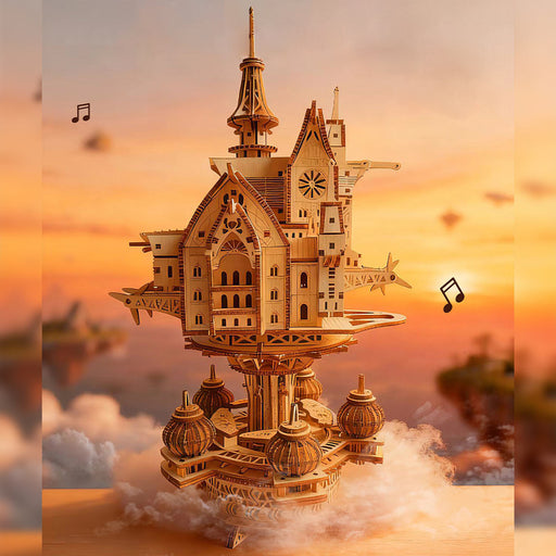 wooden diy sky sanctuary castle 3d model kit desk decor & gift