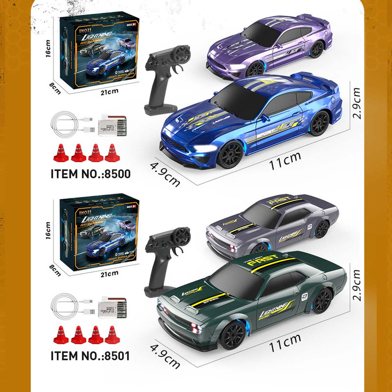 1/43 scale 2.4g full-proportional mini electric rc drift racing car model with led lights