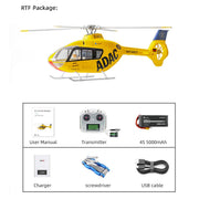 flywing ec135 470 class rc helicopter detachable propellers adac 6ch 2.4g with h1 flight controller & gps