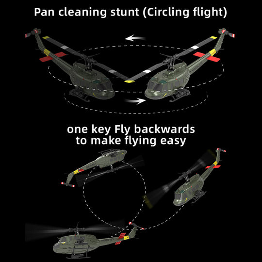 c032 1/48 scale uh-1 huey 2.4g 6ch flybarless rc hlicopter model